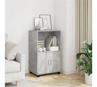 vidaXL Armoire de classement à roulettes 55x40x91 cm Gris béton Bois d'ingénierie 853185