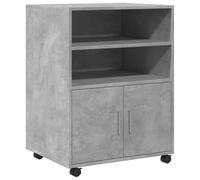vidaXL Armoire à roulettes Gris béton 60x48x81 cm Bois d'ingénierie, classeur, Armoire de classement pour Maison, classeur pour Bureau à Domicile