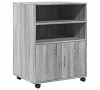 vidaXL Armoire à roulettes Sonoma Gris 60x48x81 cm Bois d'ingénierie, classeur, Armoire de classement pour Maison, classeur pour Bureau à Domicile