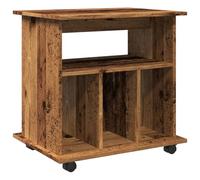 vidaXL Armoire à roulettes Vieux bois 60x45x60 cm Bois d'ingénierie Meuble de bureau