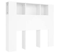 vidaXL Armoire à tête de lit Blanc 120x18,5x102,5 cm