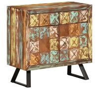 Armoire à tiroir multicolore 70x35x70 cm bois de récupération
