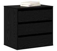 vidaXL Commode d'angle 3 tiroirs Bois d'ingénierie Noir 61 x 41 x 58 cm