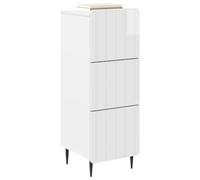 vidaXL Armoire à tiroirs Blanc Brillant 33 x 34,5 x 92 cm, Armoire Moderne stylée, unité de Rangement rectangulaire, tiroir spacieux, Organisateur Pratique, Coffre Multi-Usage