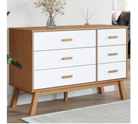 vidaXL Armoire à tiroirs OLDEN – Blanc et marron