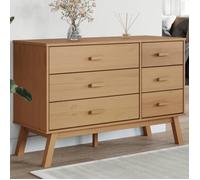 vidaXL Armoire à Tiroirs, Commode avec Pieds, Meuble de Rangement, Organisateur de Salon Salle de Séjour, Moderne, Marron 358591