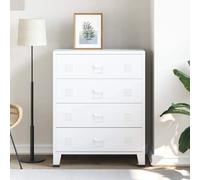 Armoire à tiroirs industrielle Blanc 78x40x93 cm Métal