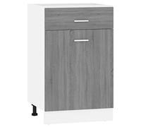 vidaXL Armoire de plancher à tiroir Lyon – Sonoma gris – 50 x 46 x 81,5 cm – Bois d'ingénierie