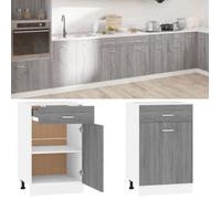 vidaXL Armoire de plancher à tiroir Lyon – Sonoma gris – 50 x 46 x 81,5 cm – Bois d'ingénierie
