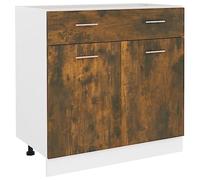 VidaXL Armoire plancher à tiroir 80 cm - Chêne fumé