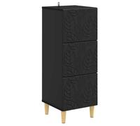 vidaXL Armoire à tiroirs Noir 33 x 34,5 x 90 cm Bois d'ingénierie 895076