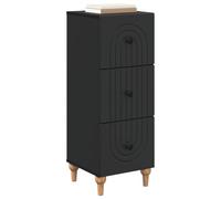 vidaXL Armoire à tiroirs Noir 33 x 34,5 x 90 cm Bois d'ingénierie, Meuble Vintage, Cabinet Rectangulaire de Rangement, Grand Espace, Design Moderne, Unité Polyvalente