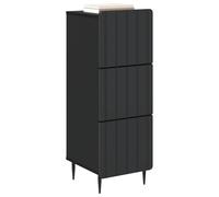 vidaXL Armoire à tiroirs Noir 33 x 34,5 x 92 cm Bois d'ingénierie, Armoire Moderne stylée, unité de Rangement rectangulaire, tiroir spacieux, Organisateur Pratique, Coffre Multi-Usage