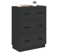 vidaXL Armoire à tiroirs Noir 66 x 34,5 x 87 cm Bois d'ingénierie, Meuble de Rangement Salon, Cabinet Moderne, étagère spacieuse, Meuble sécurisé pour Toutes Les pièces