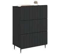 vidaXL Armoire à tiroirs Noir 66 x 34,5 x 92 cm Bois d'ingénierie, Cabinet Moderne pour Salon, Solution de Rangement rectangulaire, tiroirs spacieux, Design Minimalist, organisateurs malins