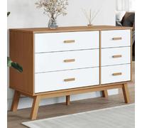 vidaXL Armoire à tiroirs OLDEN - Blanc et marron