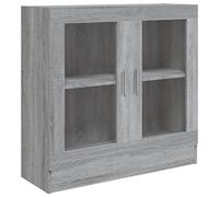 vidaXL Armoire à Vitrine Armoire de Rangement Bibliothèque Meuble de Rangement Intérieur Sonoma Gris 82,5x30,5x80 cm Bois d'Ingénierie