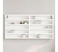 vidaXL Armoire à vitrine blanc 100x8,5x50 cm bois d'ingénierie, armoire murale, armoire de rangement murale, armoire 847947 Blanc G