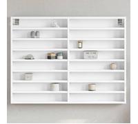 vidaXL Armoire à vitrine 847933 blanc 100x8,5x75 cm bois d'ingénierie