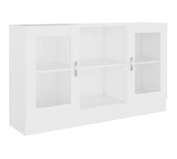 vidaXL Armoire à vitrine 802786 Bois d'ingénierie Blanc 120x30,5x70 cm