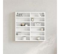 vidaXL Armoire à vitrine blanc 60x8,5x58 cm bois d'ingénierie, armoire murale, armoire de rangement murale, armoire 847961 Blanc G