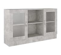 vidaXL Armoire à Vitrine, Buffet avec Compartiment, Meuble de Rangement de Salon Salle de Séjour Chambre Intérieur, Gris Béton Bois d’Ingénierie
