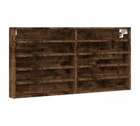 Armoire à vitrine chêne fumé 100x8,5x50 cm bois d ingénierie