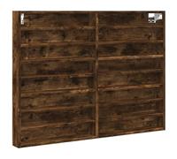 Armoire à vitrine chêne fumé 100x8,5x75 cm bois d'ingénierie, armoire murale, armoire de rangement murale, armoire 847937