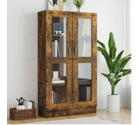 vidaXL Armoire à vitrine Étagère à livres Chêne fumé Bois d'ingénierie 82,5x30,5x115 cm