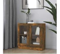 Armoire à vitrine Chêne fumé 82,5x30,5x80 cm Bois d ingénierie chêne fumé G