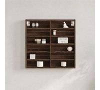 vidaXL Armoire à vitrine chêne marron 60x8,5x58 cm bois d'ingénierie, armoire murale, armoire de rangement murale, armoire 847967 Marron G