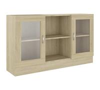 vidaXL Armoire à vitrine et buffet – Meuble de rangement avec compartiment, chêne Sonoma