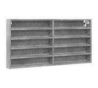 Vidaxl Armoire À Vitrine Gris Béton 100x8,5x50 Cm Bois D'ingénierie Multicolore