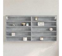 vidaXL Armoire à vitrine gris béton 100x8,5x50 cm bois d'ingénierie, armoire murale, armoire de rangement murale, armoire 847950 Gris