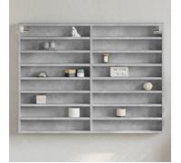 vidaXL Armoire à vitrine Gris béton 100×8,5×75 cm Bois d’ingénierie Multicolore