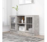vidaXL Armoire à vitrine Gris béton Bois d'ingénierie 120x30,5x70 cm