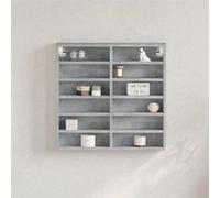 vidaXL Armoire à vitrine gris béton 60x8,5x58 cm bois d'ingénierie, armoire murale, armoire de rangement murale, armoire 847964 Gris G