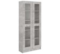 vidaXL Armoire à vitrine Gris béton 82,5x30,5x185 cm Bois ingénierie