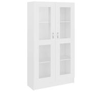 vidaXL Armoire à Vitrine, Meuble de Rangement avec Compartiment, Étagère de Salon Salle de Séjour Chambre Intérieur, Blanc Bois d’Ingénierie