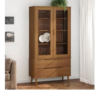 vidaXL Armoire à vitrine MOLDE Marron 90x35x175 cm Bois de pin massif