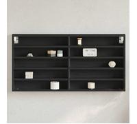 Armoire à vitrine noir 100x8,5x50 cm bois d ingénierie