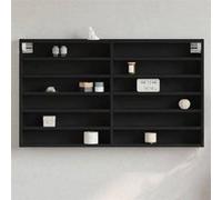 Armoire à vitrine noir 100x8,5x58 cm bois d'ingénierie, armoire murale, armoire de rangement murale, armoire 847941