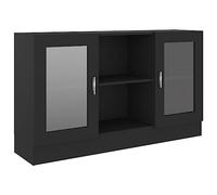 vidaXL Armoire à vitrine Noir 120x30,5x70 cm Bois d'ingénierie