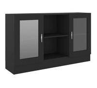 vidaXL Armoire à vitrine Noir 120x30,5x70 cm Bois d'ingénierie 802787