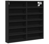 vidaXL Armoire à vitrine noir 60 x 8,5 x 58 cm bois d'ingénierie