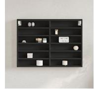 vidaXL Armoire à vitrine noir 80x8,5x58 cm bois d'ingénierie 847955