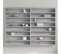 Armoire à vitrine sonoma gris 100x8,5x75 cm bois d'ingénierie, armoire murale, armoire de rangement murale, armoire 847938