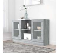 vidaXL Armoire à vitrine - Sonoma gris