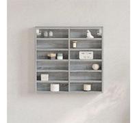 vidaXL Armoire à vitrine sonoma gris 60x8,5x58 cm bois d'ingénierie, armoire murale, armoire de rangement murale, armoire 847966 Gris G