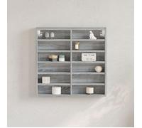 vidaXL Armoire à vitrine sonoma gris 60x8,5x58 cm bois d'ingénierie, armoire murale, armoire de rangement murale, armoire 847966 Gris G